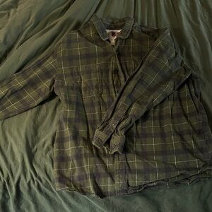 Men's Classic Green Plaid Shirt Jacket